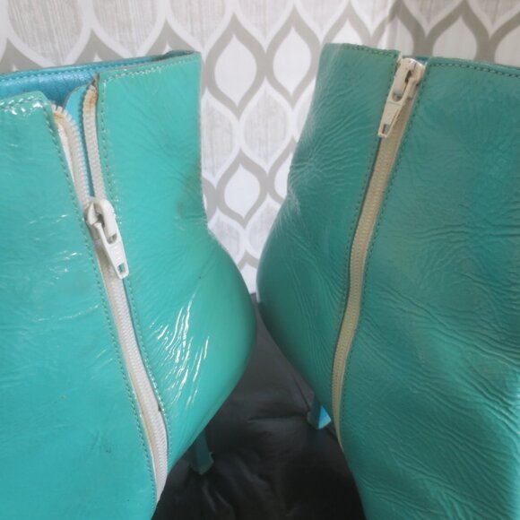 Vintage Retro Fun Hip Chic Wild Boho Cute Patented Leather Upper Ankle High Heel - Picture 6 of 10